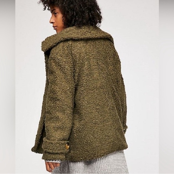 Free People Olive Teddy Jacket - Picture 4 of 10